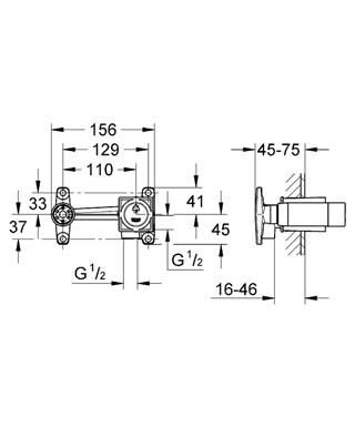 Grohe Duvardan Lavabo Bataryası İçin Ankastre İç Gövde - 23200000