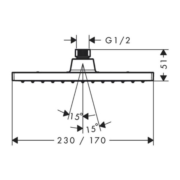 Hansgrohe Vernis Shape Tepe Duşu 230, 1Jet Ecosmart - 26283670