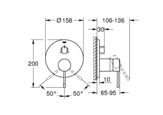 Grohe Essence 3 Yollu Yön Değiştiricili Tek Kollu Banyo Bataryası - 24169AL1