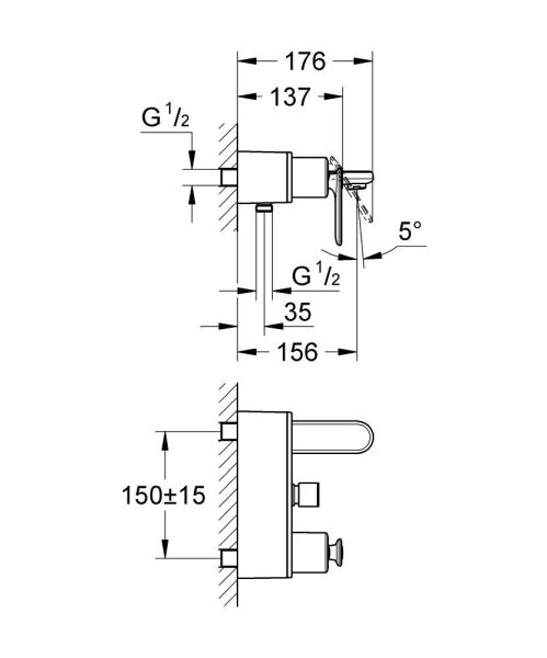 Grohe Veris Tek Kumandalı Banyo Bataryası - 32195000