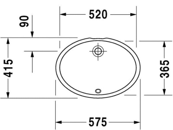 Duravit Dune Tezgah Altı Lavabo 52 cm - 481570000