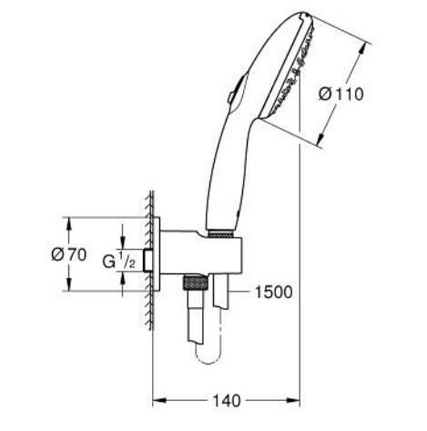 Grohe Tempesta 110 Duvar Tutucu Seti 2 Sprey (Yağmur, Jet) - 264062433