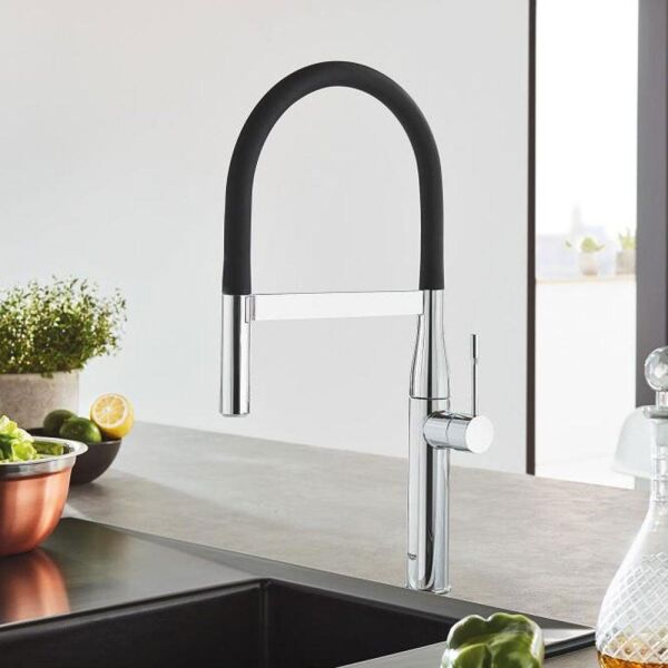 Grohe Eviye Bataryası Spiralli 2 Fonk Essence Krom/Siyah-30294000