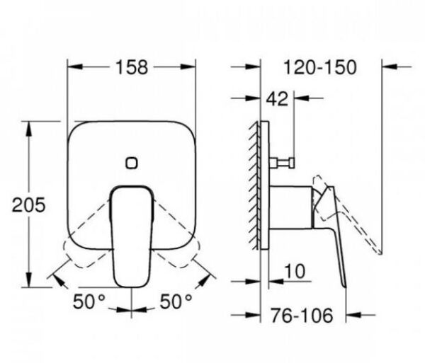 Grohe Cubeo Ankastre Banyo/Duş Bataryası - 1017780000