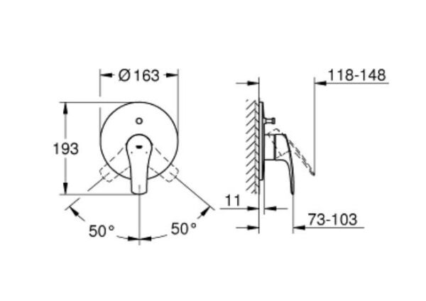Grohe Eurosmart Ankastre Banyo/Duş Bataryası - 194502433