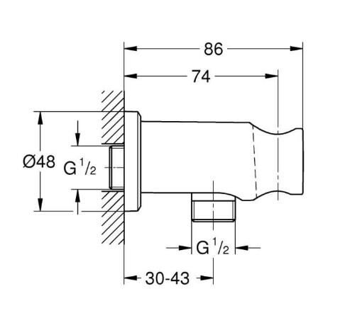 Grohe Rainshower Duş Çıkış Dirseği 1/2'' Tutucu İle - 26658000