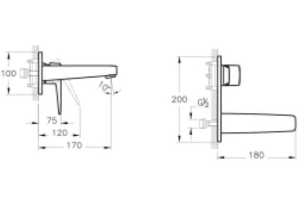 Artema Root Square Ankastre Lavabo Bataryası - A4273836