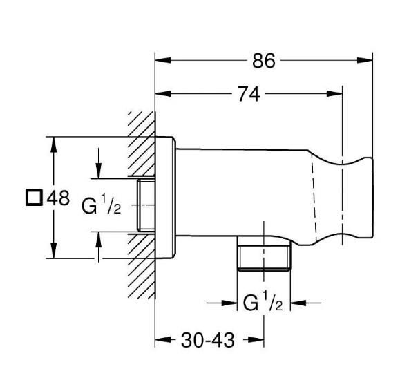 Grohe Rainshower Duş Çıkış Dirseği 1/2'' Tutucu İle - 26659DA0