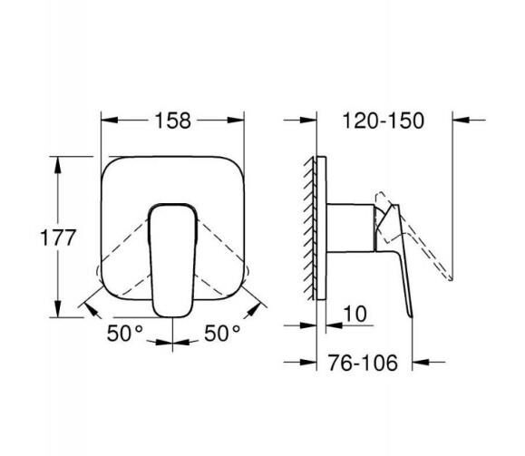Grohe Cubeo Ankastre Duş Bataryası - 1017772430