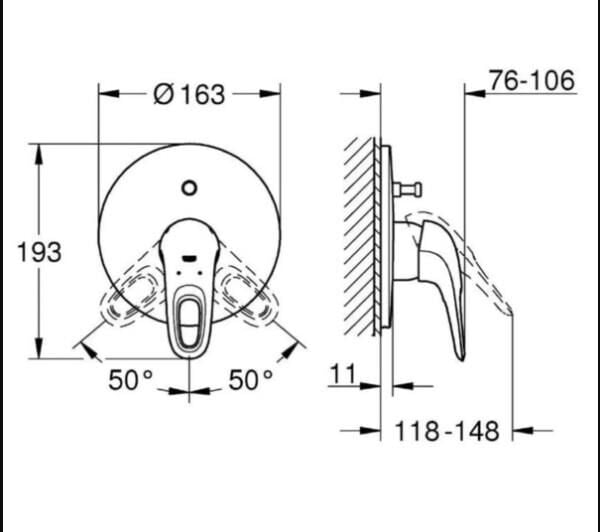 Grohe Eurostyle Ankastre Banyo/Duş Bataryası 19506003
