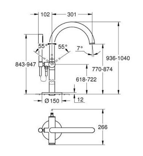 Grohe Atrio New Yerden Küvet Bataryası - 24368AL0