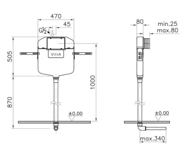 Vitra Helataşı set (parlak panel) (768-1700-01 + 740-0680)