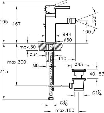 Artema Minimax S Bide Bataryası (Sifon Kumandalı) Krom