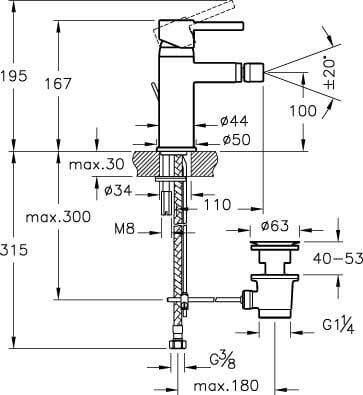 Artema Minimax S Bide Bataryası (Sifon Kumandalı) Krom