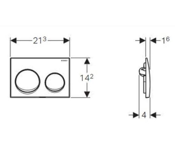 Geberit - Kumanda Kapaklı Alfa10 Çift Basmalı Mat Krom 115.040.46.1