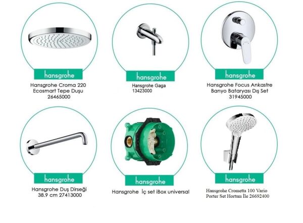 Hansgrohe Focus Ankastre Duş Seti - Gagalı  31945000set2