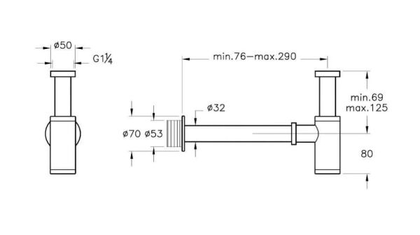Vitra Lavabo Sifonu T Tipi, altın