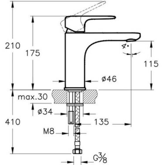 Artema Root Round Lavabo Bataryası (Yüksek), krom