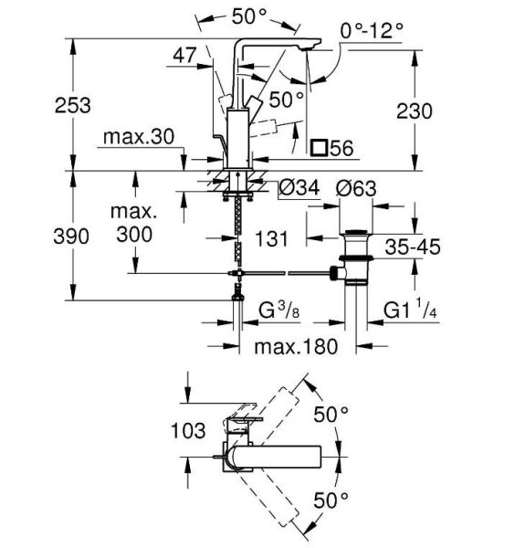 Grohe Allure Tek Kumandalı Lavabo Bataryası 1/2'' L-Boyut - 32146DL1