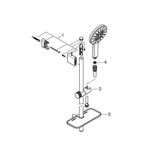 Grohe RAİNSHOWER SMARTACTİVE 130 SÜRGÜLÜ DUŞ SETİ 3 AKIŞLI - 26577LS0