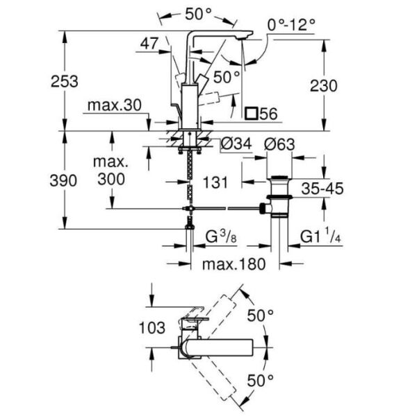 Grohe Allure Tek Kumandalı Lavabo Bataryası 1/2'' L-Boyut - 32146GN1