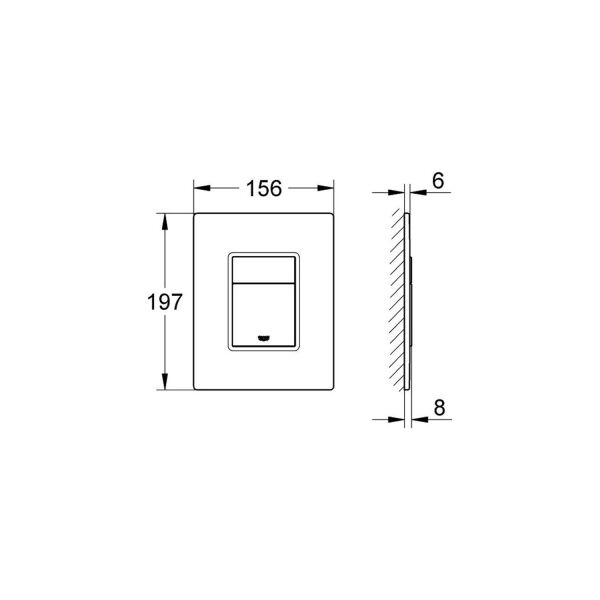 Grohe Skate Cosmo Ayna Cam Rezervuar Paneli