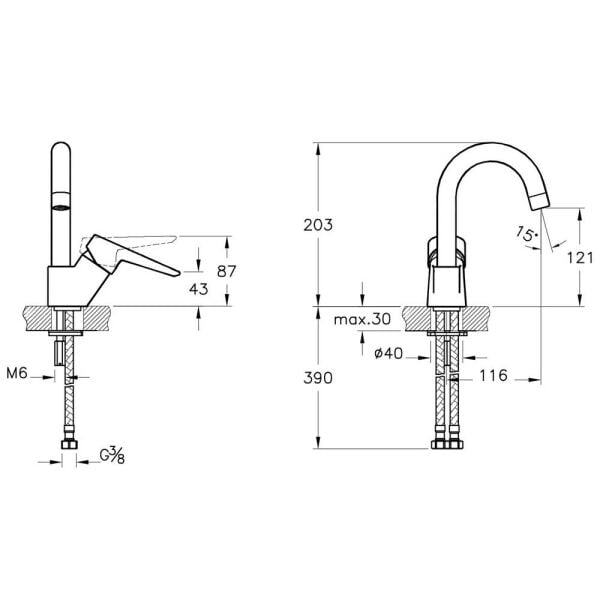 Artema Solid S Döner Borulu Lavabo Bataryasi A42442