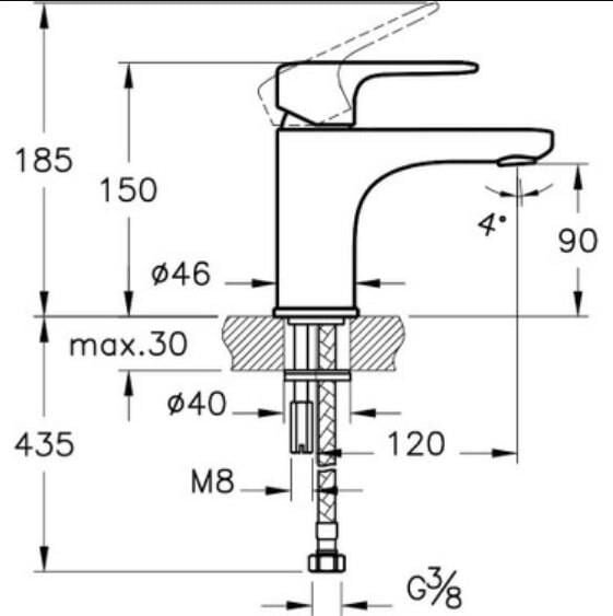 Artema Root Round Lavabo Bataryası , krom