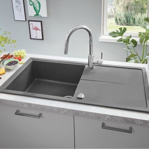 Grohe K400 Kuvars Kompozit Eviye 60 -C 100/50, Granit Gri Rengi - 31641At0