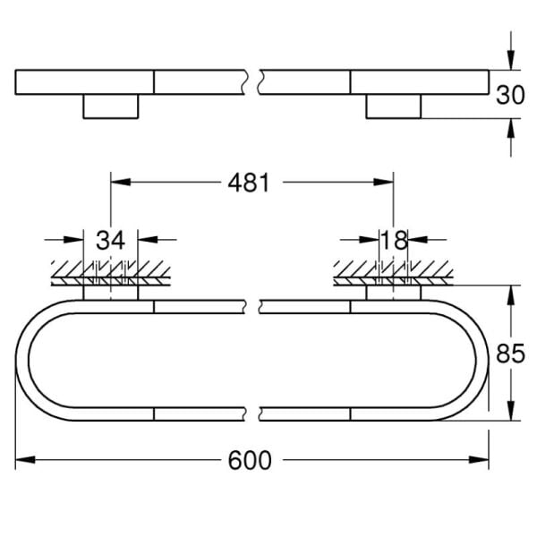 Grohe Selection Havluluk, 60 cm, Fırçalı Bakır - 41056DL0