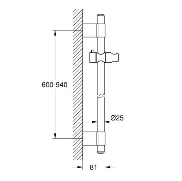 Grohe Power&Soul Duş sürgüsü, 900 mm - 27785000