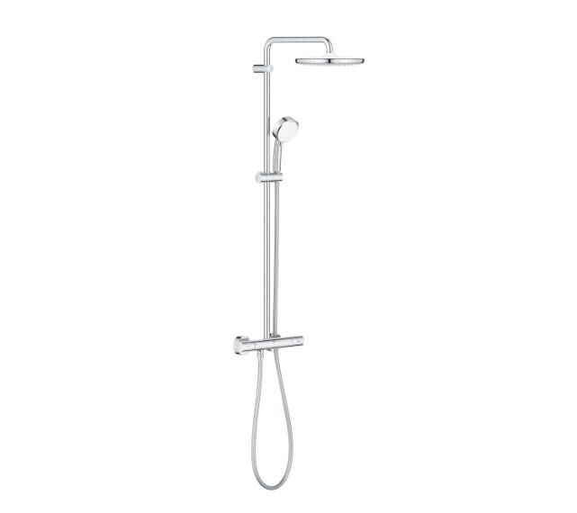 Grohe Tempesta Cosmopolitan System 250 Duvara Monte Termostatik Bataryalı Duş Kolonu, Krom-Beyaz - 26670000