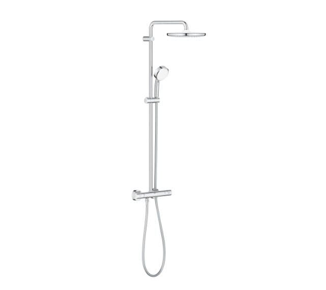Grohe Tempesta Cosmopolitan System 250 Duvara Monte Termostatik Bataryalı Duş Kolonu, Krom-Beyaz - 26670000