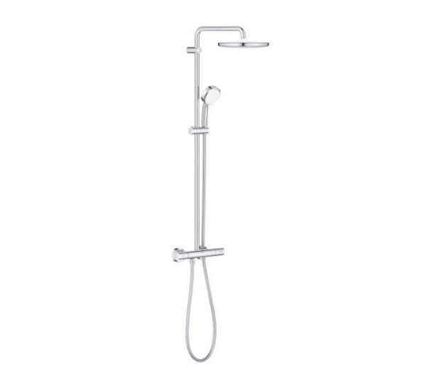Grohe Tempesta Cosmopolitan System 250 Duvara Monte Termostatik Bataryalı Duş Kolonu, Krom-Beyaz - 26670000
