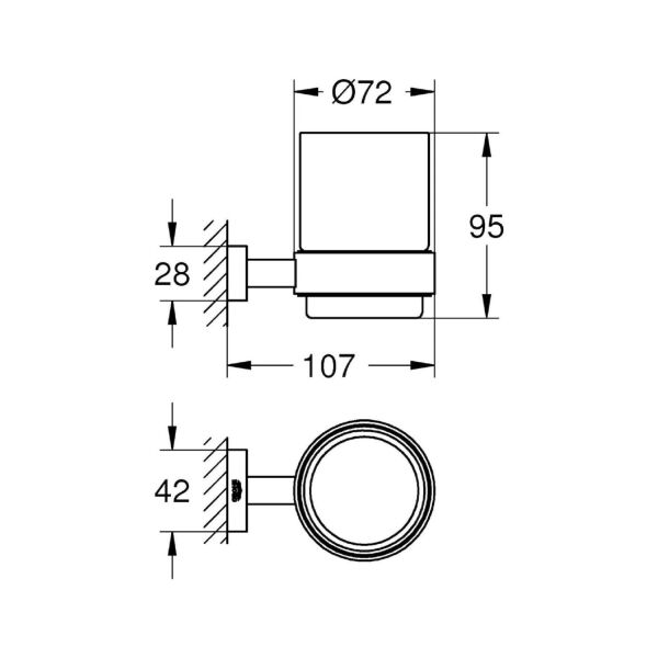 Grohe Diş Fırçalık Seti Eurocube Krom - 40755001