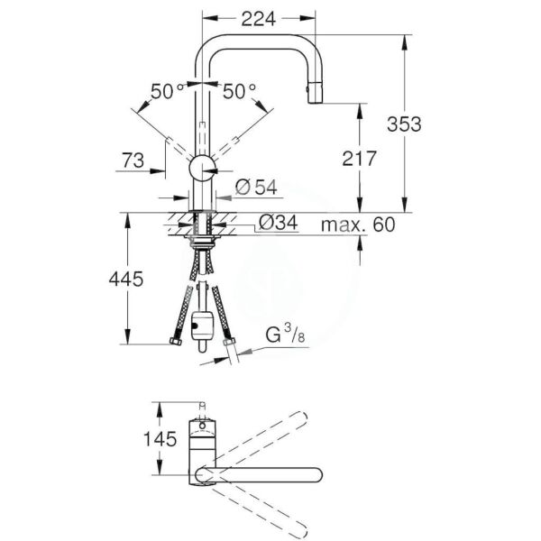 Grohe MİNTA TEK KUMANDALI EVİYE BATARYASI - 32322AL2
