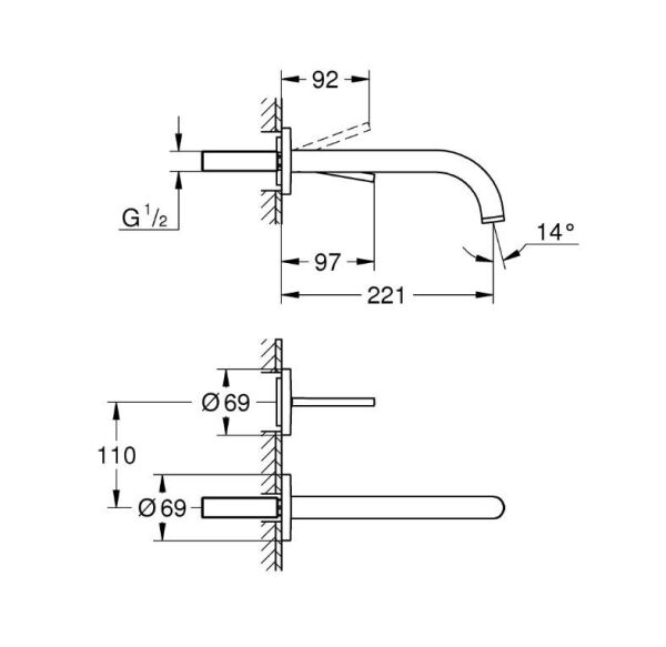 Grohe Atrio İki Delikli Joystick Lavabo Bataryası - 29406000