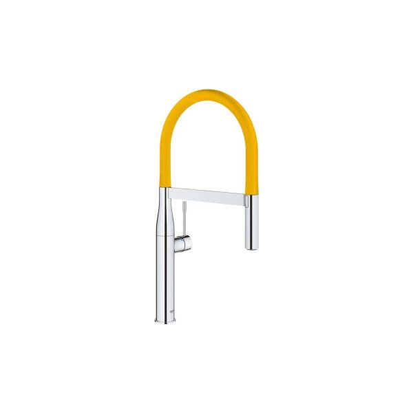 Grohe Eviye Bataryası Spiralli 2 Fonk. Essence Krom/Sarı - 124973