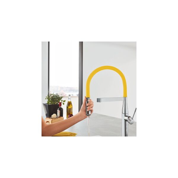 Grohe Eviye Bataryası Spiralli 2 Fonk. Essence Krom/Sarı - 124973