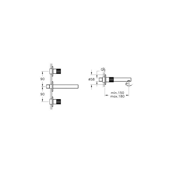 VitrA Origin Ankastre Lavabo Bataryası Sıva Üstü Grubu - 3 Rozetli A4258236