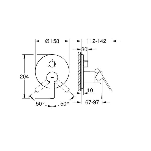 Grohe Lineare Tek Kumandalı Üç Yönlü Banyo Bataryası - 24095AL1