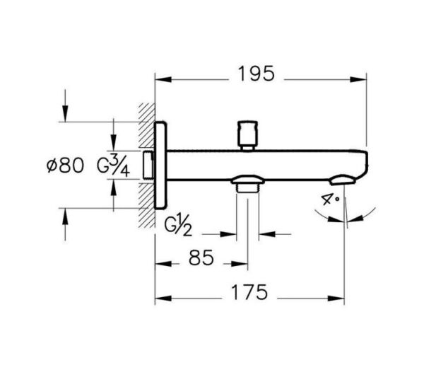 Artema Root Round Çıkış Ucu  (El Duşu Çıkışlı), krom