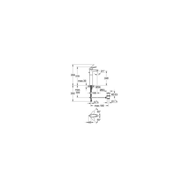 Grohe Çanak Lavabo Bataryası Eurodisc C. Xl-Boyut Krom - 23055002