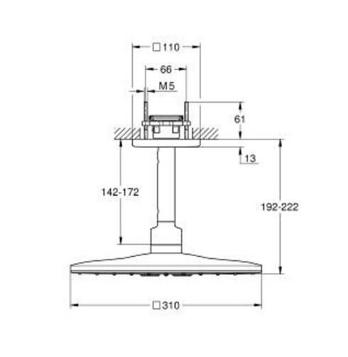 Grohe Rainshower Smartactive 310 Cube Tepe Duşu Seti 142 mm, 2 Akışlı - 26481AL0