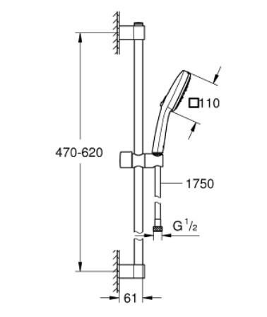 Grohe Tempesta Cube 110 Duş Seti - 27579003