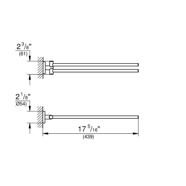 Grohe Havluluk İkili 44 cm Essentials Br.Hard Graphite - 40371AL1