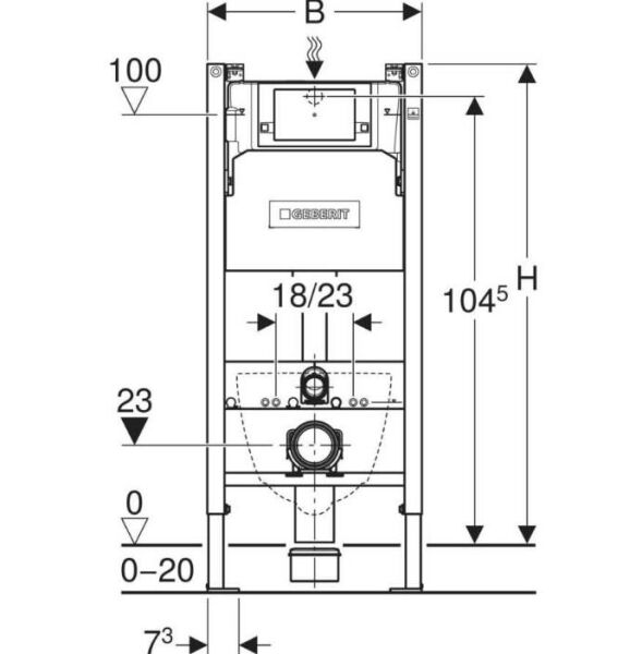 Geberit Gömme Rezervuar Alpha - 12 cm - Duofix - 112 cm - 458.233.00.2