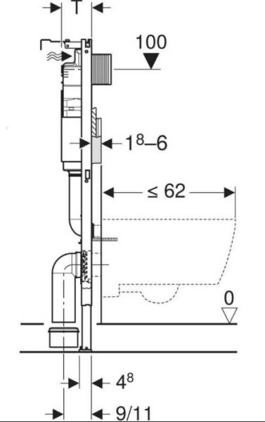 Geberit Gömme Rezervuar Alpha - 12 cm - Duofix - 112 cm - 458.233.00.2