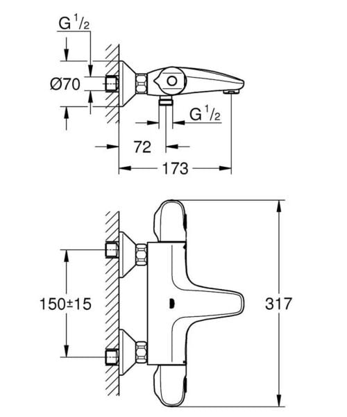 Grohe Termostatik Banyo Bataryası G1000 New 34155003