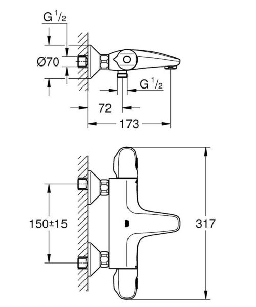 Grohe Termostatik Banyo Bataryası G1000 New 34155003